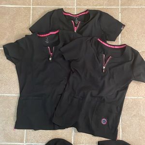 Set of 3 size small koi lite scrub tops. Loved